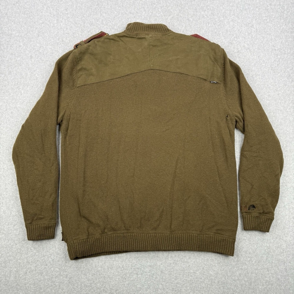 Vintage Oakley Sweater Mens 2XL Green Lambswool Science And Art Military 1/4 Zip - Picture 7 of 16